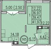 МЖК «Образцовый квартал 13», планировка 1-комнатной квартиры, 36.97 м²