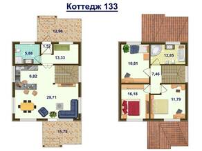 КП «Кленовый парк», планировка квартиры со свободной планировкой, 133.70 м²