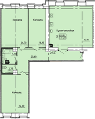 МЖК «Дворянское сословие», планировка 3-комнатной квартиры, 135.20 м²