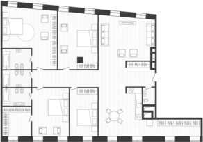 ЖК «Artisan», планировка квартиры со свободной планировкой, 207.00 м²