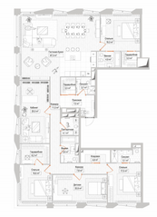 МФК «Maison Rouge», планировка квартиры со свободной планировкой, 239.90 м²