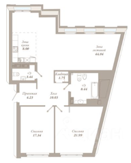 ЖК «Приоритет», планировка 3-комнатной квартиры, 119.26 м²
