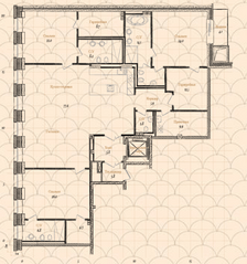 Апарт-комплекс «Дом Балле», планировка 3-комнатной квартиры, 235.20 м²