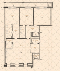 Апарт-комплекс «Дом Балле», планировка 2-комнатной квартиры, 239.00 м²