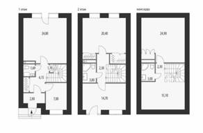 МЖК «Александрия Таун», планировка 5-комнатной квартиры, 127.00 м²