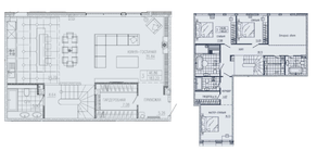 ЖК «Маленькая Франция», планировка 3-комнатной квартиры, 183.20 м²
