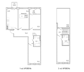 ЖК «Мануфактура James Beck», планировка 4-комнатной квартиры, 117.55 м²