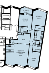 ЖК «Сколково-Парк», планировка 4-комнатной квартиры, 160.40 м²