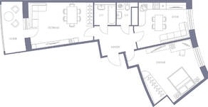 ЖК «Новое Жегалово», планировка квартиры со свободной планировкой, 78.30 м²