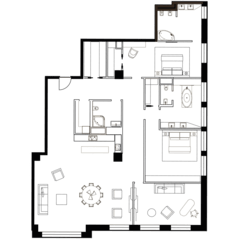 МФК «Mon Cher», планировка квартиры со свободной планировкой, 265.30 м²
