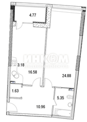 МФК «Маршал», планировка 2-комнатной квартиры, 67.40 м²
