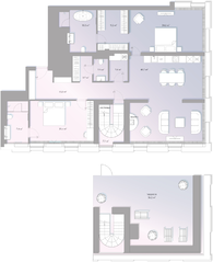МФК «Lumin», планировка 4-комнатной квартиры, 188.70 м²