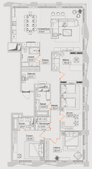 МФК «Maison Rouge», планировка квартиры со свободной планировкой, 193.30 м²