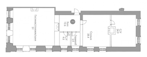 МФК «Пречистенка 8», планировка 1-комнатной квартиры, 125.00 м²