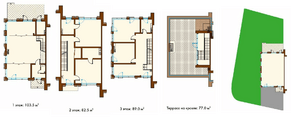 МЖК «Park Fonte», планировка 5-комнатной квартиры, 310.00 м²