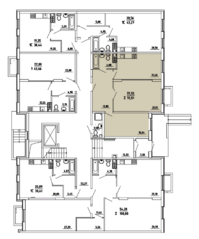 МЖК «Грибовский лес», планировка 2-комнатной квартиры, 72.51 м²