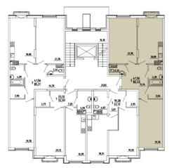 МЖК «Грибовский лес», планировка 2-комнатной квартиры, 82.45 м²