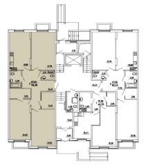 МЖК «Грибовский лес», планировка 3-комнатной квартиры, 116.98 м²