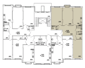 МЖК «Грибовский лес», планировка 3-комнатной квартиры, 105.80 м²