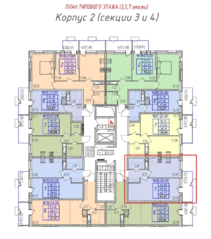 ЖК «Фрунзенский», планировка 1-комнатной квартиры, 41.67 м²