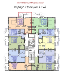 ЖК «Фрунзенский», планировка 2-комнатной квартиры, 55.34 м²