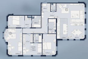 ЖК «Amo», планировка 4-комнатной квартиры, 156.23 м²