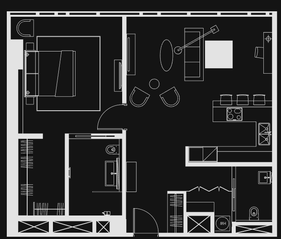 МФК «ОКО», планировка квартиры со свободной планировкой, 86.40 м²
