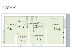 МЖК «ЭКО ном и Я», планировка 3-комнатной квартиры, 74.60 м²