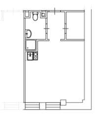 Апарт-отель «Loft на Вернадского 41», планировка студии, 27.10 м²