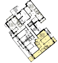 ЖК «Лесобережный», планировка 3-комнатной квартиры, 96.80 м²