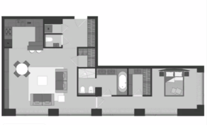 ЖК «Prime Park», планировка 2-комнатной квартиры, 74.80 м²