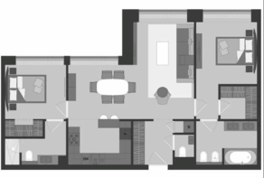 ЖК «Prime Park», планировка 3-комнатной квартиры, 82.30 м²
