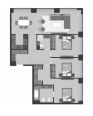 ЖК «Prime Park», планировка 4-комнатной квартиры, 111.40 м²