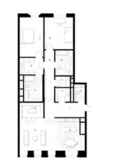 ЖК «High Garden», планировка 2-комнатной квартиры, 170.00 м²