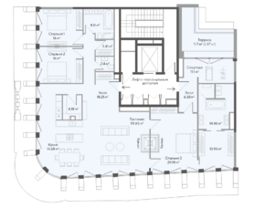 ЖК «Fantastic House», планировка 5-комнатной квартиры, 223.60 м²