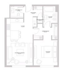 МФК «Пироговская 14», планировка 1-комнатной квартиры, 67.92 м²