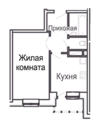 ЖК «Молодежный», планировка 1-комнатной квартиры, 36.07 м²