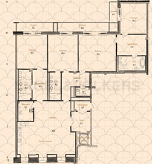 Апарт-комплекс «Дом Балле», планировка 3-комнатной квартиры, 293.90 м²