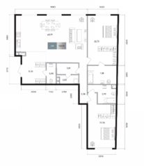 ЖК «Titul на Якиманке», планировка 2-комнатной квартиры, 133.55 м²