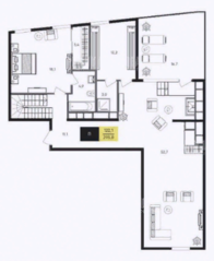 МФК «Titul на Серебрянической», планировка 5-комнатной квартиры, 296.40 м²