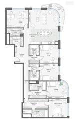 ЖК Дом «Лаврушинский», планировка 4-комнатной квартиры, 227.00 м²