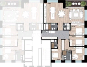 ЖК «WOODS», планировка 4-комнатной квартиры, 192.00 м²