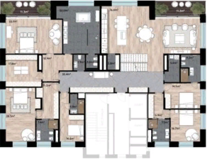 ЖК «WOODS», планировка 5-комнатной квартиры, 687.00 м²