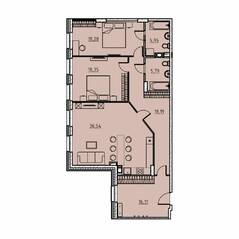 ЖК «Manhattan», планировка 2-комнатной квартиры, 119.21 м²