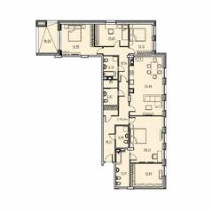 ЖК «Manhattan», планировка 4-комнатной квартиры, 190.13 м²