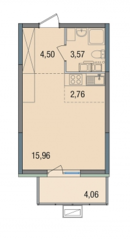 ЖК «Десятка», планировка 1-комнатной квартиры, 28.01 м²
