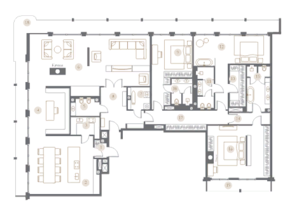 ЖК «Turgenev», планировка 5-комнатной квартиры, 295.60 м²