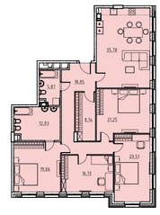 ЖК «Manhattan», планировка 4-комнатной квартиры, 159.00 м²