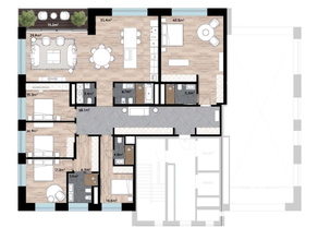 ЖК «WOODS», планировка 5-комнатной квартиры, 251.00 м²