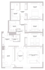 МФК «Пироговская 14», планировка 3-комнатной квартиры, 158.13 м²